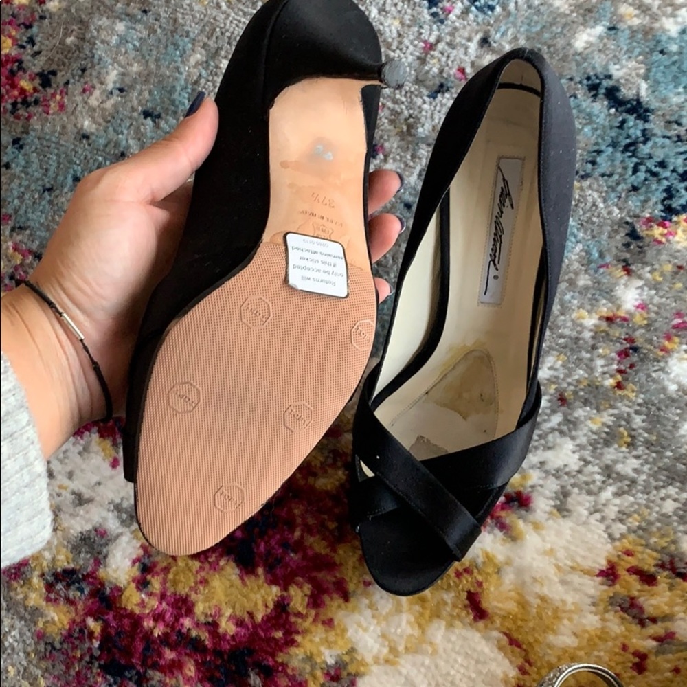 BRIAN ATWOOD Black Satin Heels Size 7.5 - Picture 7 of 7